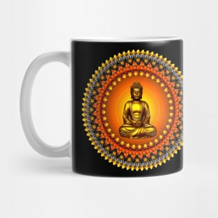 Mandala Magic - Solara; Golden Buddha Mug